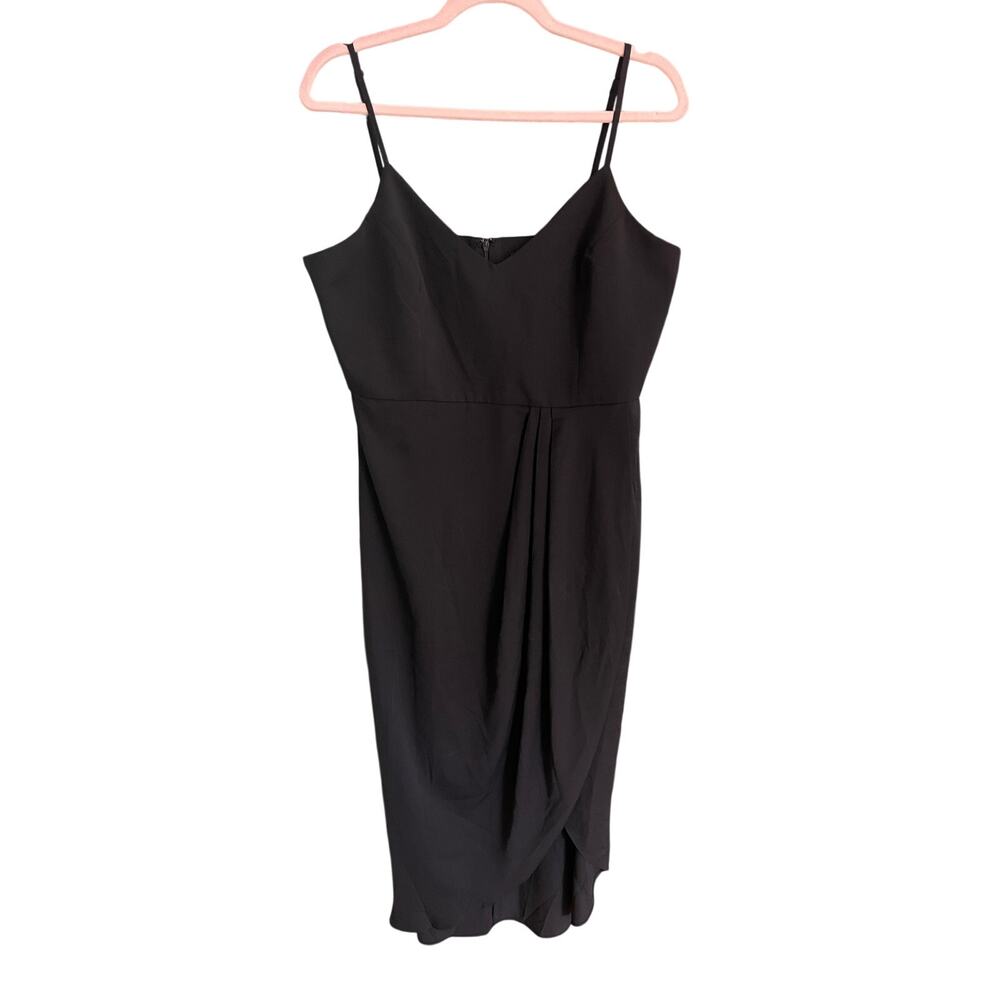 Lulus Reinette Black Midi Dress Cocktail Event Party LBD Size Womens XL - Picture 2 of 7